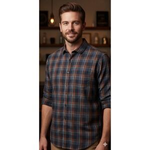 Joseph Abboud Mens‎ XXL Plaid Button Down Shirt Long Sleeve Modern Fit